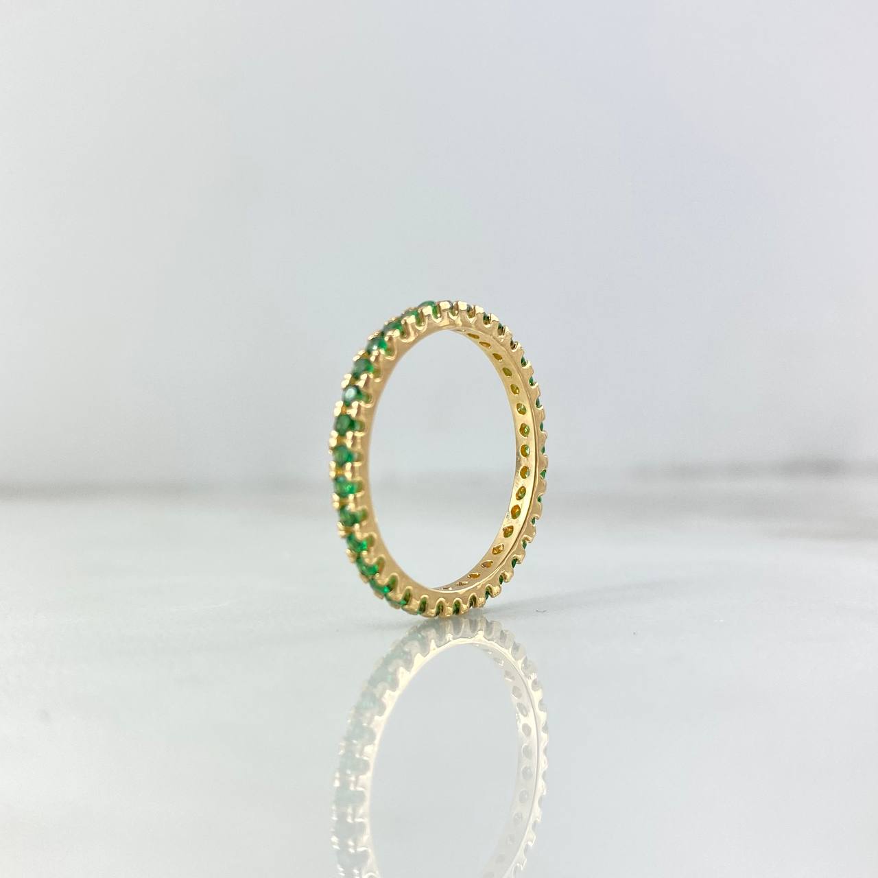 Anillo Churumbela 2.05gr / T7 1/4 / Circones Verdes Oro Amarillo