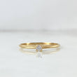 Anillo Solitario 1.3gr / T6 3/4 / Circones Blancos Oro Amarillo ©