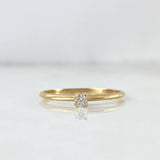 Anillo Solitario 1.35gr / T7 3/4 / Circon Blanco Oro Amarillo