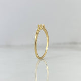 Anillo Dos Lineas Punteadas 1.4gr / T7 1/2 / Circones Blancos Oro Amarillo