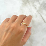 Anillo Dos Lineas Punteadas 1.4gr / T7 1/2 / Circones Blancos Oro Amarillo