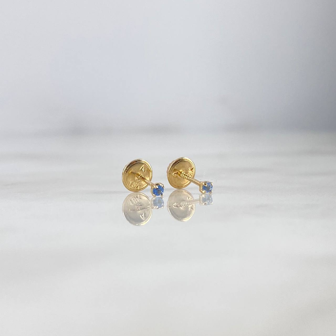 Topos Cuatro Garras 0.4gr / Circon Celeste Oro Amarillo