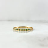 Anillo Rustico Carril 1.65gr / T7 1/4 / Circones Verdes Oro Amarillo