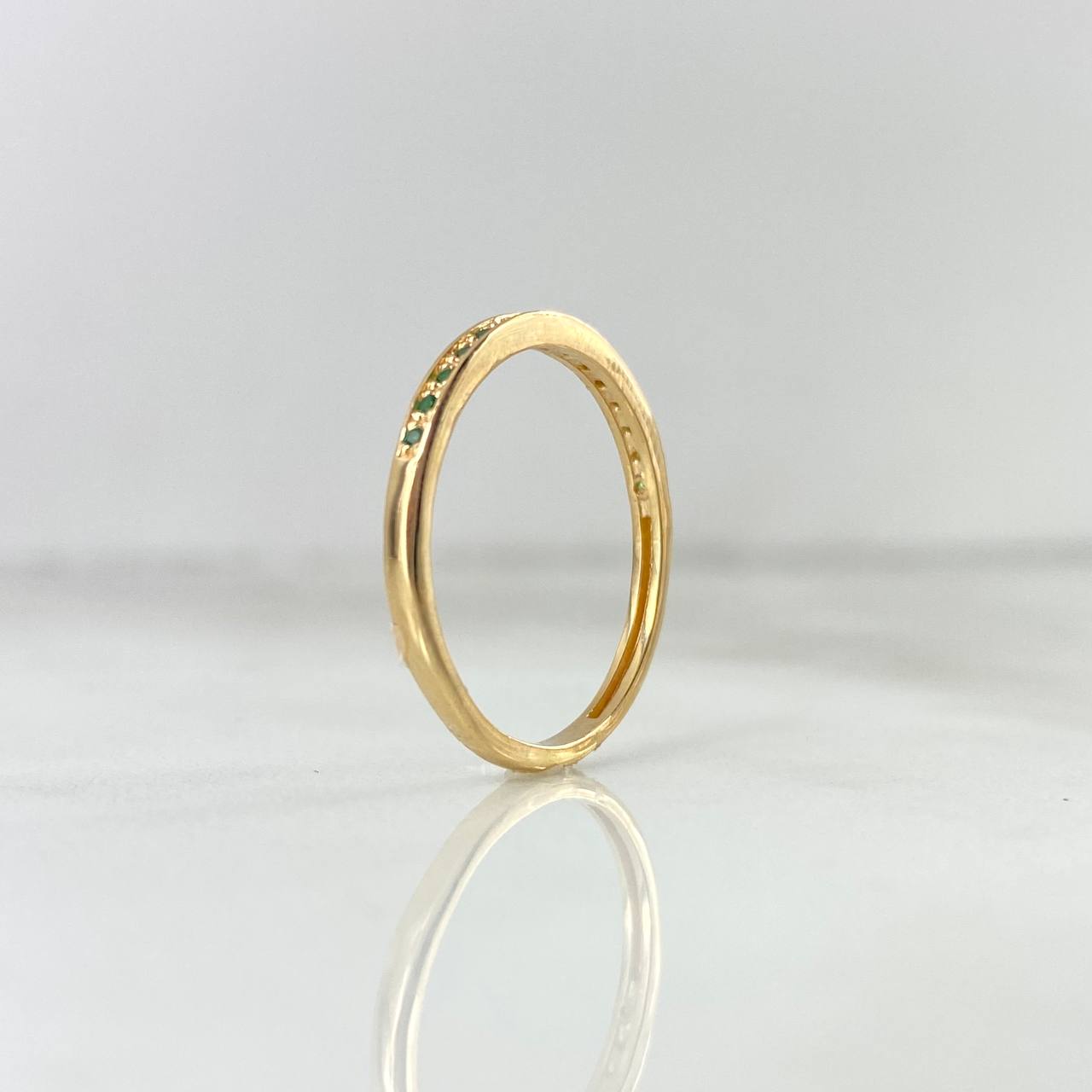 Anillo Rustico Carril 1.65gr / T6 1/2 / Circones Blancos Oro Amarillo ©