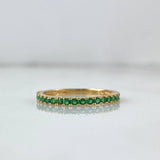 Anillo Churumbela 1.75gr / T7 1/4 / Circones Verdes Oro Amarillo