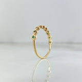 Anillo Ojos Espiral Punteado 1.55gr / T6 3/4 / Circones Verdes Oro Amarillo