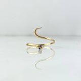 Anillo Serpiente 0.8gr / T8 1/4 / Circones Azules Oro Amarillo