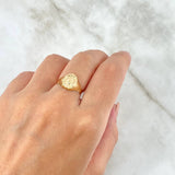 Anillo Sello Herradura Caballo 1gr / T5 / Oro Amarillo