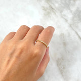 Anillo Esferas Rectangulo 1.4gr / T7 1/4 / Circones Blancos Oro Amarillo