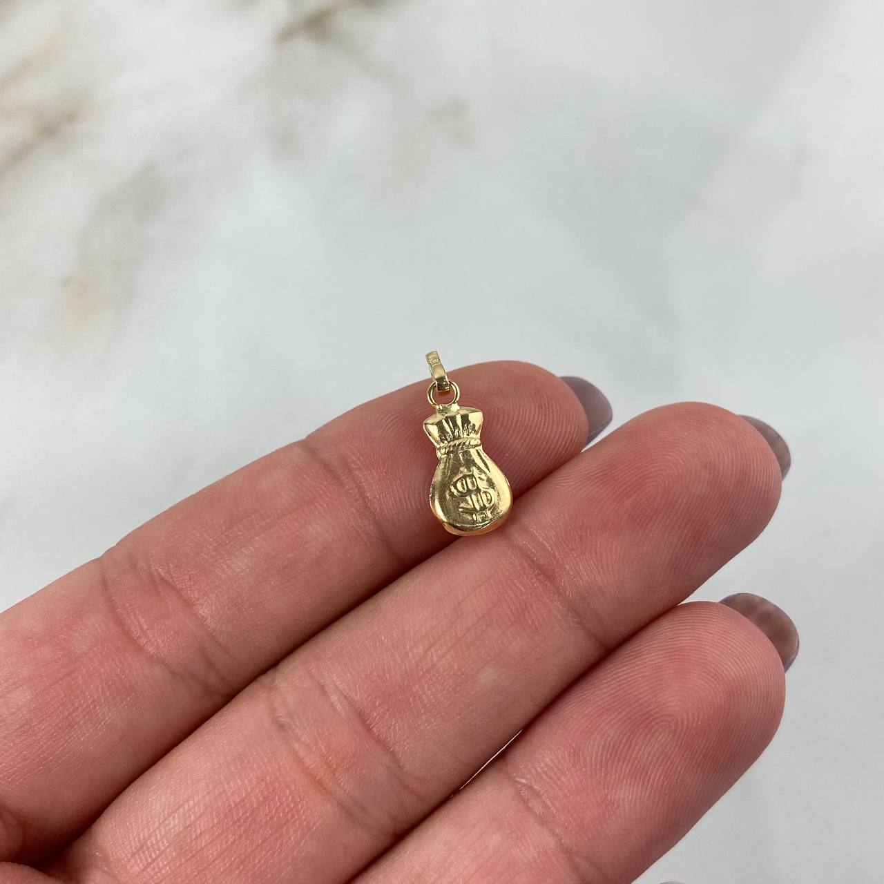 Dije Bolsa De Dinero 0.4gr / 1.7cm Oro Amarillo