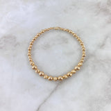 Pulso Aro 7.7gr / 19cm / 3mm-4mm-5mm-6mm Bolas Diamantadas Lisas Oro Amarillo *