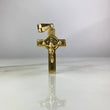 Dije Cristo Cruz Trinidad  2.4gr / 4.3cm / Liso Oro Amarillo