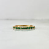 Anillo Churumbela Circulos 1.55gr / T7 1/2 / Circones Verdes Oro Amarillo