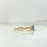 Anillo Solitario Churumbela 1.75gr / T5 1/2 / Circones Blancos Celeste Oro Amarillo