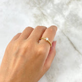 Anillo Solitario Lazo 2.25gr / T7 1/4 / Circones Blancos Oro Amarillo