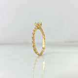 Anillo Solitario Lazo 2.25gr / T7 1/4 / Circones Blancos Oro Amarillo