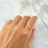 Anillo Cuadrado 0.95gr / T7 1/4 / Circon Amarillo Blanco Oro Amarillo