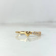 Anillo Corazon Linea 1.5gr / T6 / Circones Blancos Oro Amarillo