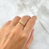 Anillo Puntos Cruz 2.15gr / T5 1/4 / Circones Blancos Oro Amarillo