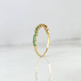 Anillo Churumbela Estela Curva 1.15gr / T7 1/4 / Circones Verdes Oro Amarillo