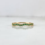 Anillo Churumbela Estela Curva 1.15gr / T7 1/4 / Circones Verdes Oro Amarillo