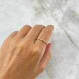 Anillo Churumbela Estela Curva 1.15gr / T5 1/4 / Circones Blancos Oro Amarillo