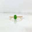 Anillo Solitario Churumbela 1.85gr / T6 1/2 / Circones Blancos-Verdes Oro Amarillo ©