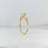 Anillo Solitario Floriado 1.55gr / T6 / Circones Blancos Oro Amarillo