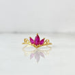 Anillo Tiara 1.2gr / T5 3/4 / Circones Fucsias Oro Amarillo ©