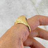 Anillo Peso Tribal 11.25gr / T9 / Circones Blancos Oro Amarillo ©