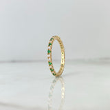 Anillo Churumbela 1.75gr / T8 1/4 / Circones Verdes Blancos Oro Amarillo