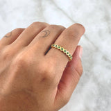 Fabricacion Bajo Pedido Anillo Ojos Seguidos 4gr / Circones Verdes Oro Amarillo 18K