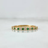 Anillo Churumbela 1.65gr / T7 1/2 / Circones Blancos-Verdes Oro Amarillo ©