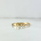 Anillo Dios 1.05gr / T7 1/2 / Circones Blancos Oro Amarillo