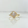 Anillo Trebol VCyA 2.05gr / T5 1/4 / Blanco Nacar Oro Amarillo +4