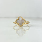 Anillo Trebol VCyA 2.2gr / T7 3/4 / Blanco Nacar Oro Amarillo +4