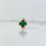 Dije Trébol VCyA 1.4gr / 1.8cm / Verde Malaquita Oro Amarillo +4