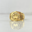 Anillo Cinturón Corona 3.95gr / T7 3/4 / Circones Blancos Oro Amarillo