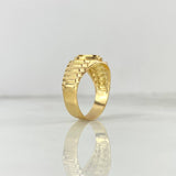 Anillo Cinturón Corona 6.8gr / T5 1/4 / Circones Blancos Oro Amarillo