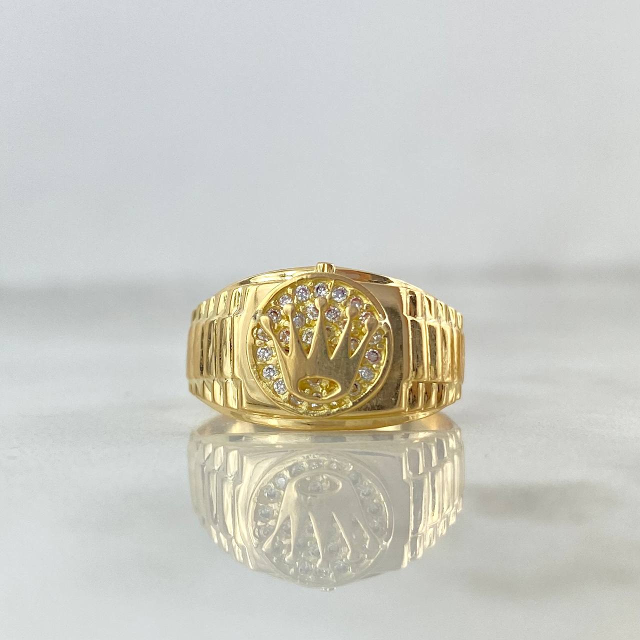 Anillo Cinturón Corona 3.9gr / T11 / Circones Blancos Oro Amarillo