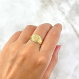 Anillo Cinturón Corona 6.8gr / T5 1/4 / Circones Blancos Oro Amarillo