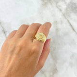 Anillo Cinturon Corona RX 9.15gr / T9 / Circones Blancos Oro Amarillo *