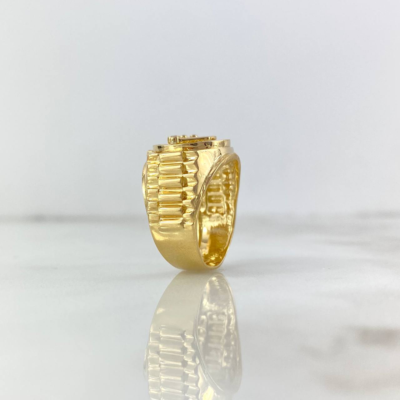 Anillo Cinturon Corona RX 9.15gr / T9 / Circones Blancos Oro Amarillo *