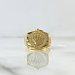 Anillo Cinturón Corona 9.6gr / T8 1/4 / Circones Blancos Oro Amarillo