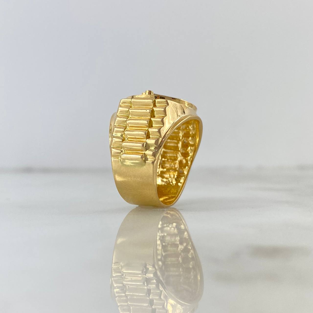 Anillo Cinturon Corona RX 10gr / T11 1/2 / Circones Blancos Oro Amarillo *