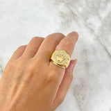 Anillo Cinturón Corona 11gr / T12 1/2 / Circones Blancos Oro Amarillo