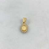 Dije Virgen Milagrosa 0.6gr / 1.5cm / Circones Blancos Oro Amarillo