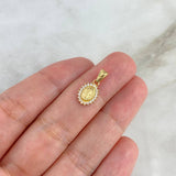 Dije Virgen Milagrosa 0.6gr / 1.5cm / Circones Blancos Oro Amarillo