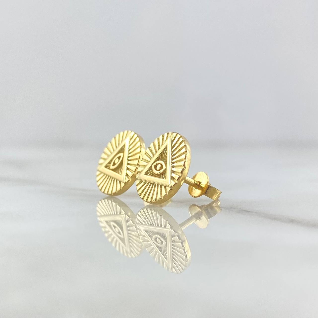 Fabricación Topos Ojos Triangulo Mistico 5gr / Diamantados Relieve Oro Amarillo 18K