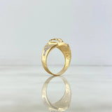 Anillo Cruz Cristo 7.3gr / T11 / Circones Blancos Oro Amarillo